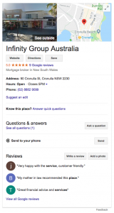 Google reviews Infinity Group Australia reviews